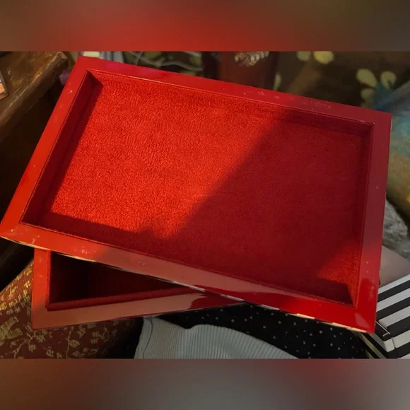 Henri Bendel Brown White Striped Jewelry Box